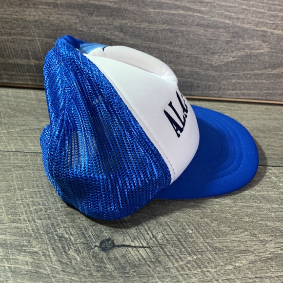 Vintage Alaska youth trucker blue embroidered eagle mesh back SnapBack 80’s hat - Picture 6 of 7